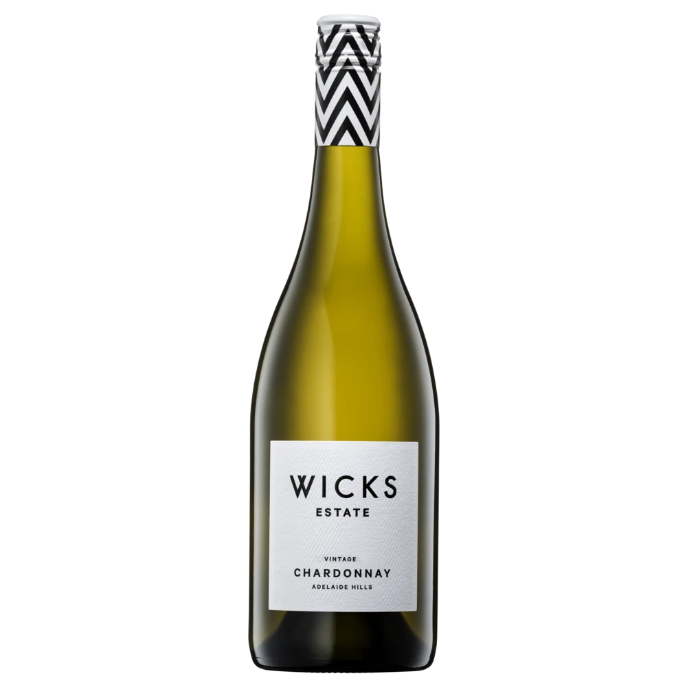 A bottle of 2018 Wicks Estate C.J Wicks Chardonnay 750ml White Wine