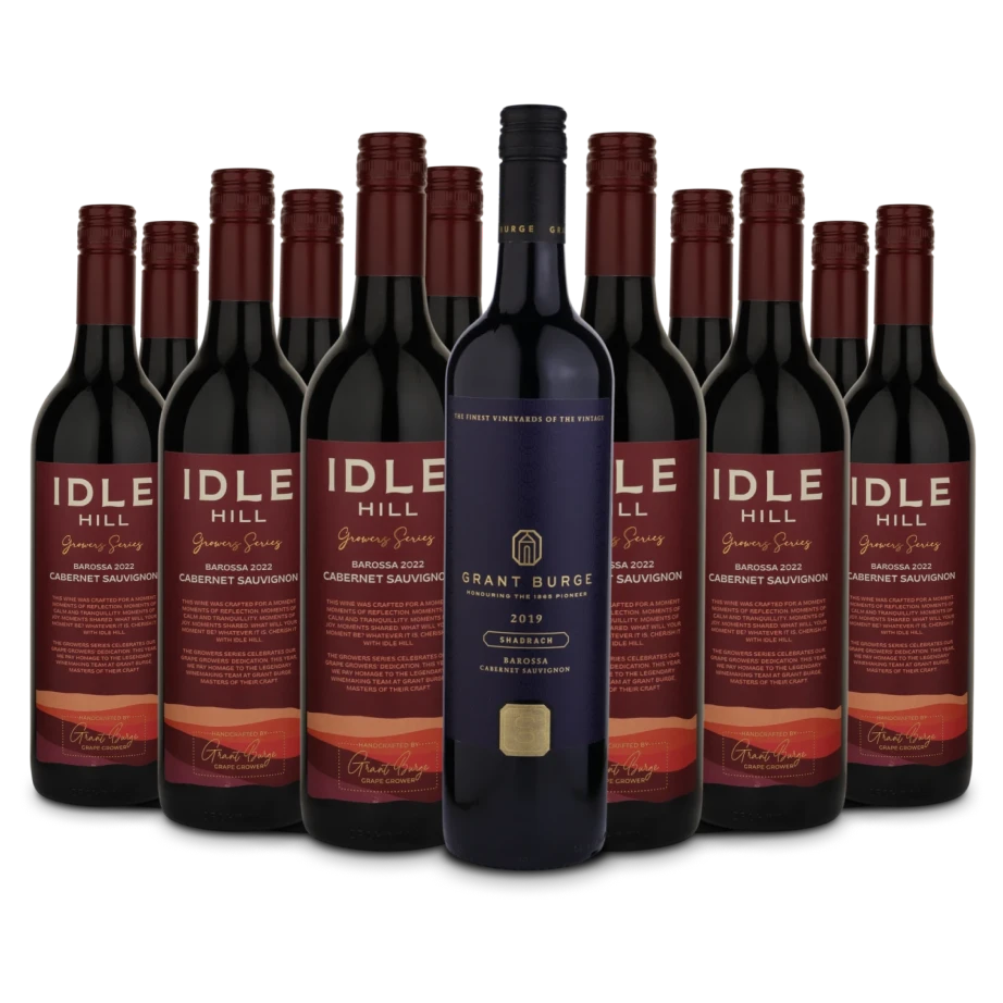 A collection of Idle Hill Growers Cabernet 11 + 1 Upgrade Grant Burge Shadrach Cabernet 12 pack Valued at $559 from The Wine Collective