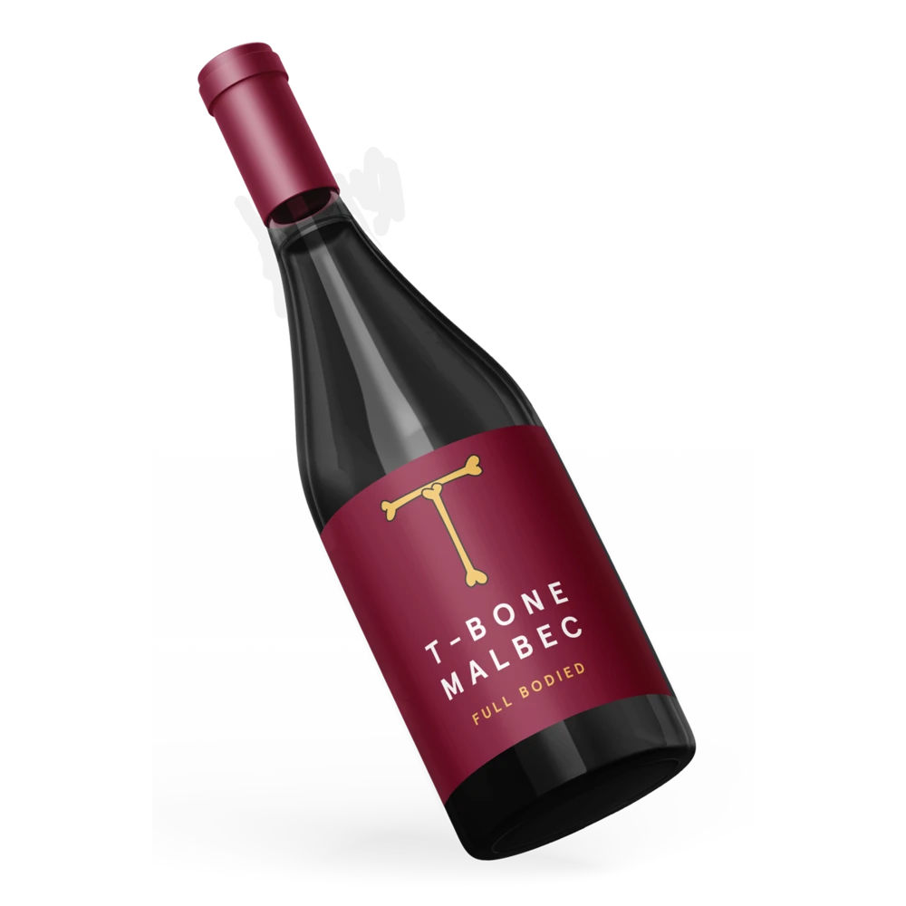 A bottle of 2022 Dem Bones T Bone Malbec 750ml Red Wine