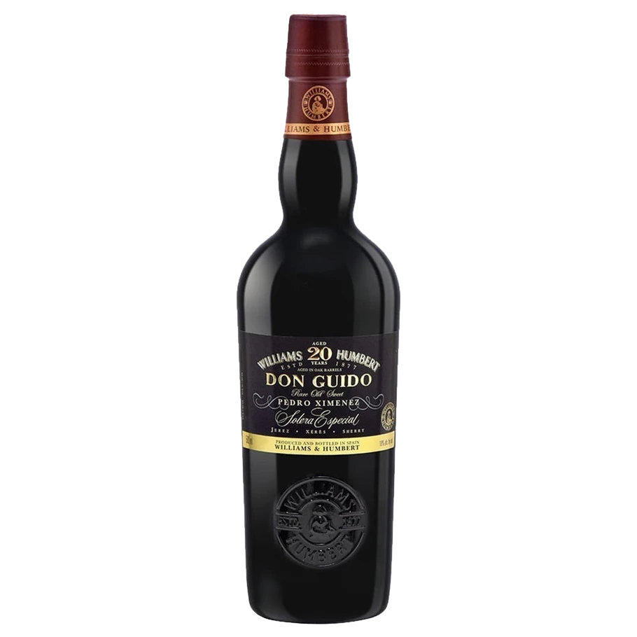 A bottle of Don Guido Sherry Aperitif Pedro Ximenez Solera Special 20 Years 18% 500ml