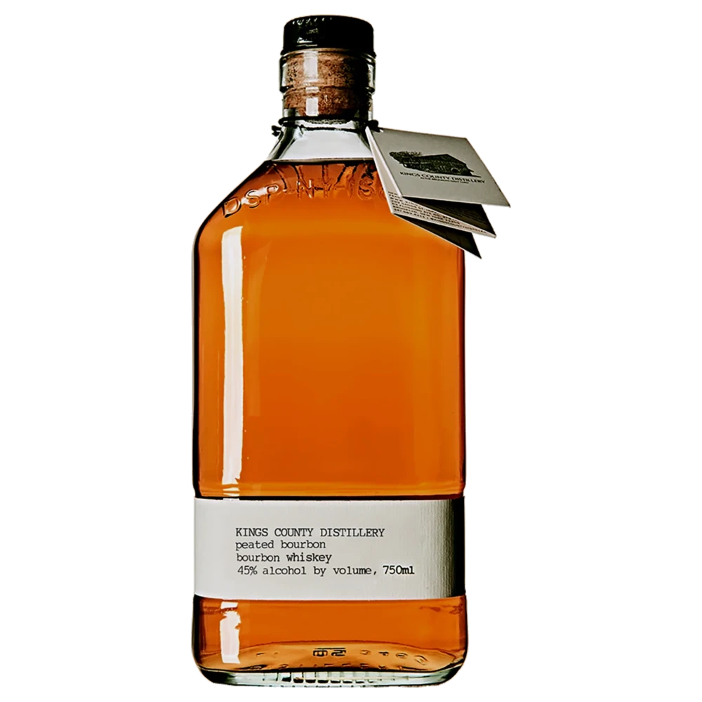 A bottle of Kings County Peated Bourbon 750ml