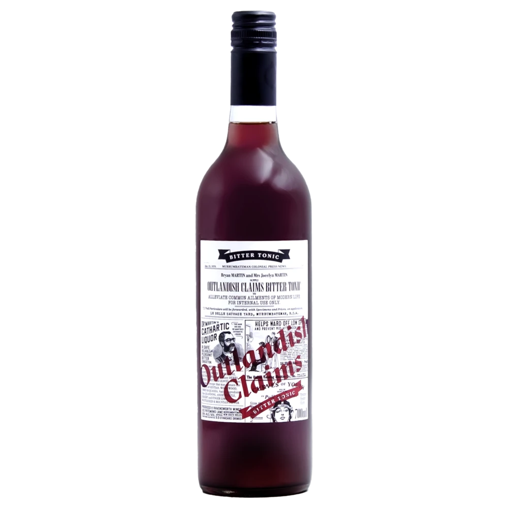 A bottle of NV Outlandish Claims Bitter Tonic Red 750ml Fortified Wine